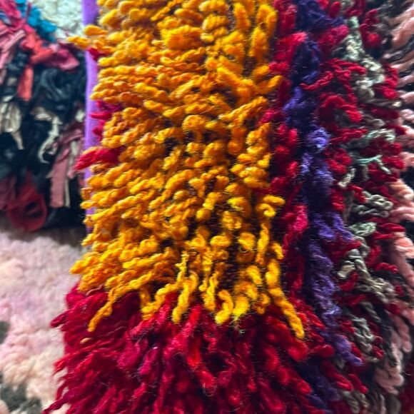 Bohemian Vintage Overstuffed Turkish Rug Pillow-20x20 - Picture 5 of 16